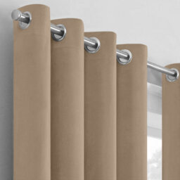 Ameha Plain Velvet Curtains For Kitchen Window Insulated Thick Thermal Eyelet Ring Top Blackout Curtain Pair With Tie Backs - thumbnail 4