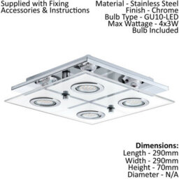 Elegant Flush Ceiling Light With Chrome Finish And Satin Glass Shade - thumbnail 2