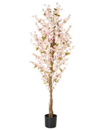 Wyld And Coco Ever Garden Artificial Cherry Blossom Tree 185 Cm - Pink Blossoms, Lifelike Green Leaves - thumbnail 1