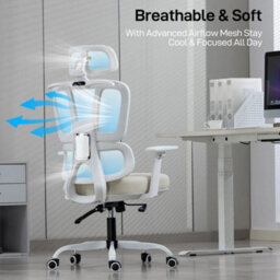 Ergonomic Mesh Back Office Chair High Back 3D Adjustable Armrests Desk Chair - thumbnail 3