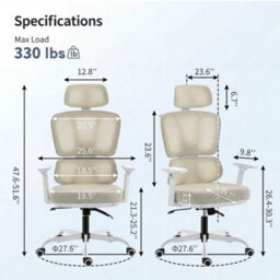 Ergonomic Mesh Back Office Chair High Back 3D Adjustable Armrests Desk Chair - thumbnail 2