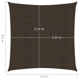 Berkfield Sunshade Sail 160 G/m2 Brown 3.6X3.6 M Hdpe - thumbnail 6
