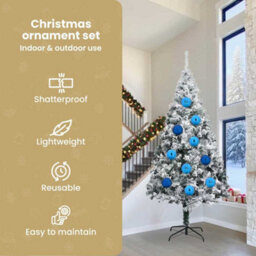 Vidaxl Christmas Bauble Set Xxl 4 Pcs Blue Plastic - thumbnail 6