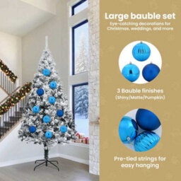 Vidaxl Christmas Bauble Set Xxl 4 Pcs Blue Plastic - thumbnail 7