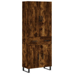 Berkfield Elegant Highboard Smoked Oak 69.5X34X180 Cm Engineered Wood - thumbnail 1