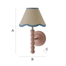 Valuelights Bobbin Pink Wall Light With Blue Trim Scallop Shade - thumbnail 9
