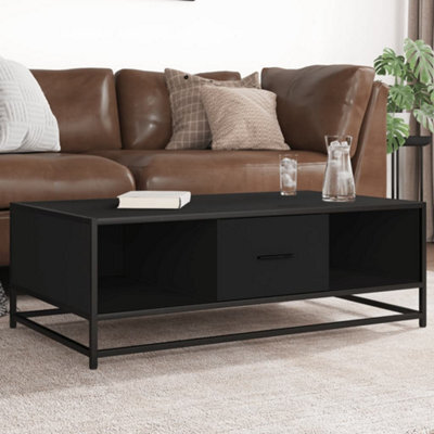 Berkfield Coffee Table Black 100X57X35 Cm Engineered Wood And Metal - image 1
