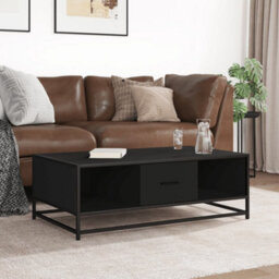 Berkfield Coffee Table Black 100X57X35 Cm Engineered Wood And Metal - thumbnail 3