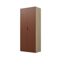 Arte Montana 90Cm Hinged Door Wardrobe - Red & Oak Elegant, Compact Storage With A Bold Accent - thumbnail 2