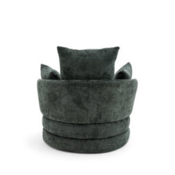 Accent Swivel Chair In Green Textured Chenille - thumbnail 6