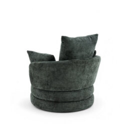 Accent Swivel Chair In Green Textured Chenille - thumbnail 7