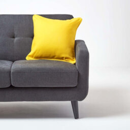 Homescapes Cotton Plain Yellow Cushion Cover, 45 X 45 Cm - thumbnail 4