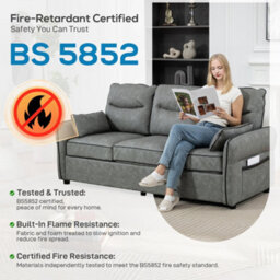 Homcom 3 Seater Sofa, Faux Leather Couch With Thicken Cushion, Grey - thumbnail 8