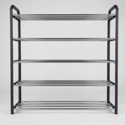 5 Tier Metal Shoe Rack Stand, 15 -20 Pairs Space Saving Shoe Organiser Silver - thumbnail 4