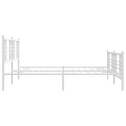 Berkfield Metal Bed Frame Without Mattress With Footboard White 193X203Cm - thumbnail 5
