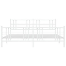 Berkfield Metal Bed Frame Without Mattress With Footboard White 193X203Cm - thumbnail 4