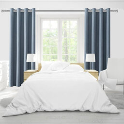 Moonlight Bedding Extendable Metal Curtain Pole With Cylinder Finials - Adjustable Plain Curtain Rod (Chrome, 48 - 84 Inches) - thumbnail 6