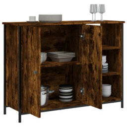 Berkfield Sideboard Smoked Oak 100X33X75 Cm Engineered Wood - thumbnail 4