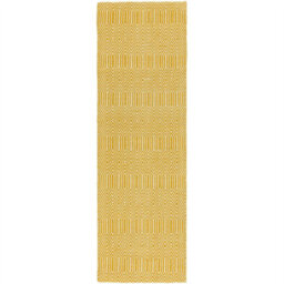 Mustard Geometric Handmade Modern Wool Easy To Clean Rug Dining Room Bedroom And Living Room-66 X 200Cm (Runner) - thumbnail 5