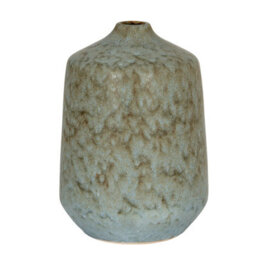 Wyld Haus Kala Rustic Ceramic Short Bottle Vase With Mottled Grey-Blue Glaze 300mm - thumbnail 2