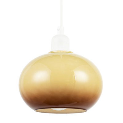 Happy Homewares Gradient Amber Glass Globe Pendant Lamp Shade In Rounded Globe Form - image 1