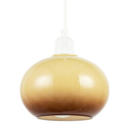 Happy Homewares Gradient Amber Glass Globe Pendant Lamp Shade In Rounded Globe Form - thumbnail 1