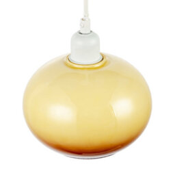 Happy Homewares Gradient Amber Glass Globe Pendant Lamp Shade In Rounded Globe Form - thumbnail 3