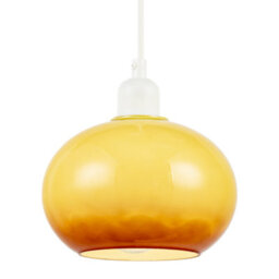 Happy Homewares Gradient Amber Glass Globe Pendant Lamp Shade In Rounded Globe Form - thumbnail 2