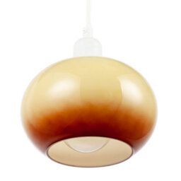 Happy Homewares Gradient Amber Glass Globe Pendant Lamp Shade In Rounded Globe Form - thumbnail 4