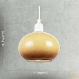 Happy Homewares Gradient Amber Glass Globe Pendant Lamp Shade In Rounded Globe Form - thumbnail 6