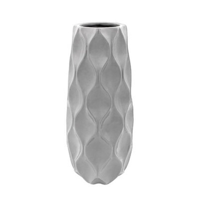 Ceramic Wave Vase Large - Grey - image 1