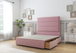 "Comfort Rosa Pink Plush Divan Bed Base 4 Drawers - 26"" Strutted  4' Small Double" - thumbnail 5