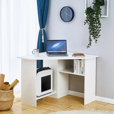 White Computer Desk Pc Laptop Table Corner Home Office Study Gaming - image 1