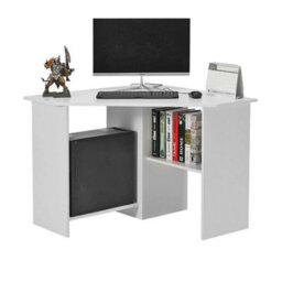 White Computer Desk Pc Laptop Table Corner Home Office Study Gaming - thumbnail 2