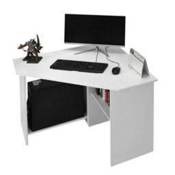 White Computer Desk Pc Laptop Table Corner Home Office Study Gaming - thumbnail 5