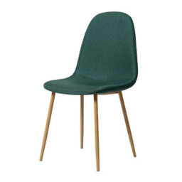 Asteria Dining Chairs Set Of 4 Upholstered Linen Fabric Dark Green Wood Leg - thumbnail 5