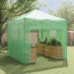 Walplus Greenhouse Folding With Roof Green 290 X 290 X 315 Cm Steel - thumbnail 3