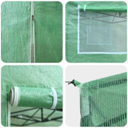 Walplus Greenhouse Folding With Roof Green 290 X 290 X 315 Cm Steel - thumbnail 8
