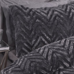 Smart Living Luxury Chevron Airblown Faux Fur Duvet Cover With Pillowcases - thumbnail 3