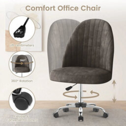 Brown Desk Chair Adjustable Swivel Office Chair Vanity Chair For Home Office New - thumbnail 2