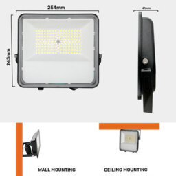 paul russells 100W Led Floodlight, 13500 Lumens, Ip65 Waterproof Outdoor Security Lights, 4000K Natural Cool White - thumbnail 3
