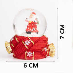 Shatchi Christmas Mini Snowglobe Water Ball Snow Dome Scene Resin Scarf Design Base Decorations - thumbnail 7
