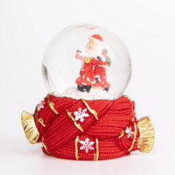 Shatchi Christmas Mini Snowglobe Water Ball Snow Dome Scene Resin Scarf Design Base Decorations - thumbnail 5
