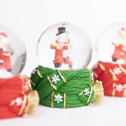 Shatchi Christmas Mini Snowglobe Water Ball Snow Dome Scene Resin Scarf Design Base Decorations - thumbnail 2