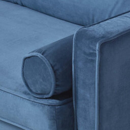 Homescapes Stanley Velvet Click Clack Sofa Bed With Armrests, Navy - thumbnail 6