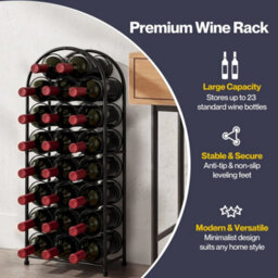 Wine Rack 23 Bottles Freestanding Storage Organiser Stand - thumbnail 3