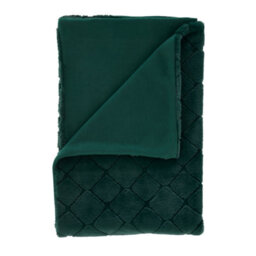 Catherine Lansfield Downstairs Living Cosy Diamond Soft 130X170Cm Blanket Throw Bottle Green - thumbnail 4