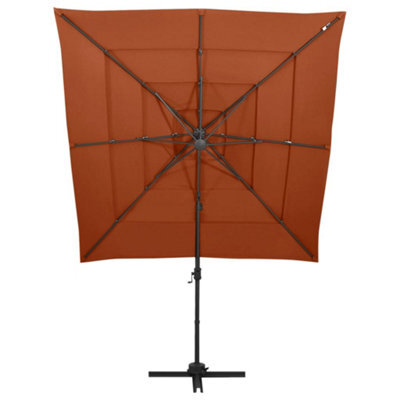 Berkfield Harmful 4-Tier Parasol With Aluminium Pole Terracotta 250X250 Cm - image 1