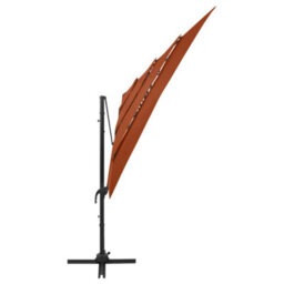 Berkfield Harmful 4-Tier Parasol With Aluminium Pole Terracotta 250X250 Cm - thumbnail 4