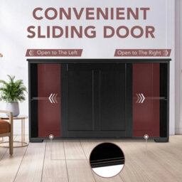 Freestanding Kitchen Storage Cabinet Floor Storage Cabinet-Black - thumbnail 5